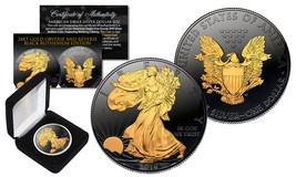 Black RUTHENIUM 1 oz Silver 2021 American Eagle U.S. Coin with 24K Golden Enigma - $74.76