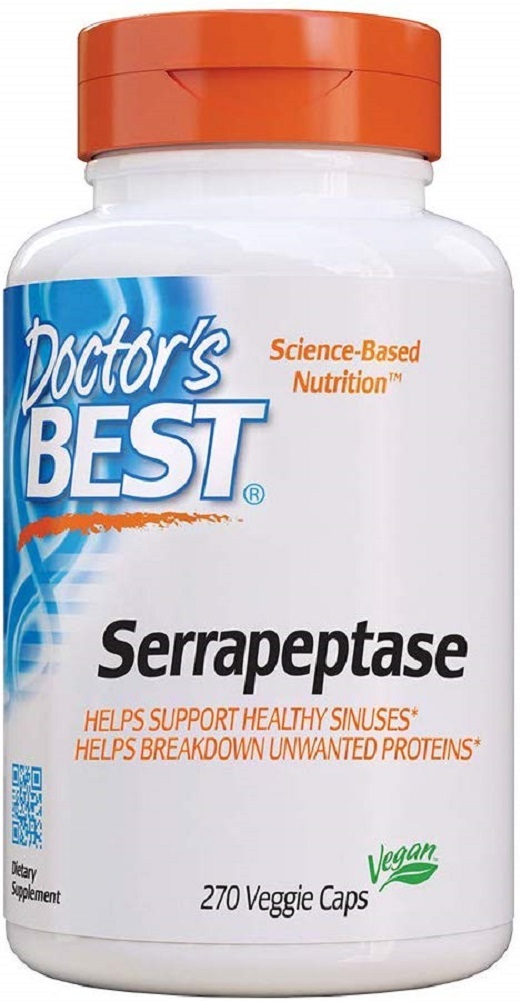 Doctor's Best Serrapeptase, Non-GMO, Gluten , 40,000 SPU, 270 Count (Pack of 1)