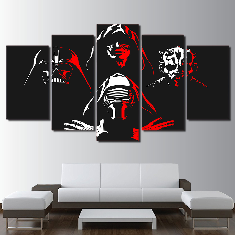 New Darth Maul Star Wars Movie 5 Piece Canvas Art Wall Art Picture Home