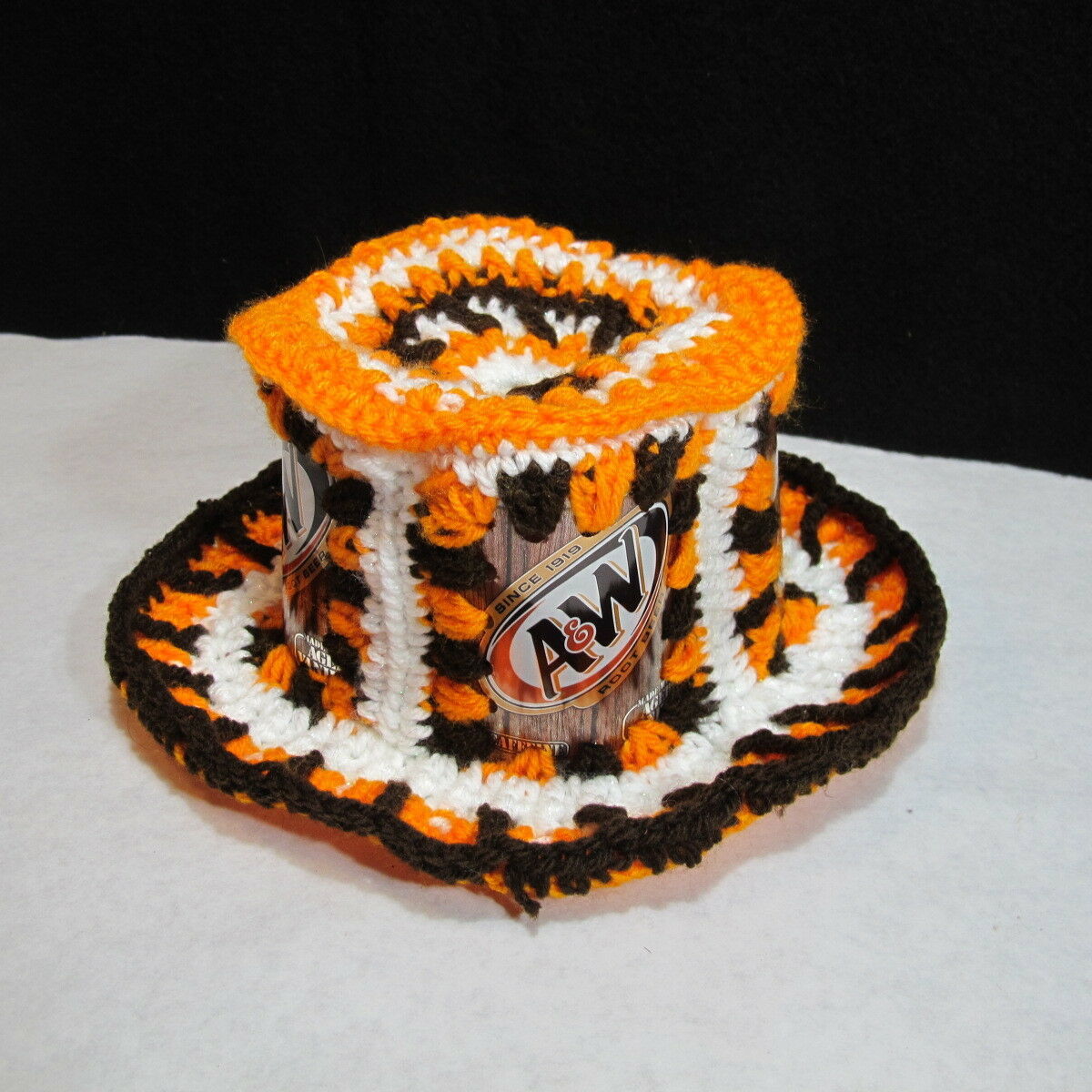 Vintage Handmade A & W Root Beer Soda Hat Small Youth Size A&W