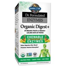 Garden of Life Dr. Formulated Enzymes Organic Digest + 90 Chew Tablet Ex... - $23.66