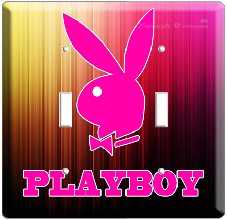 PLAYBOY BUNNY MAGAZINE DOUBLE LIGHT SWITCH COVER PLATE - Art