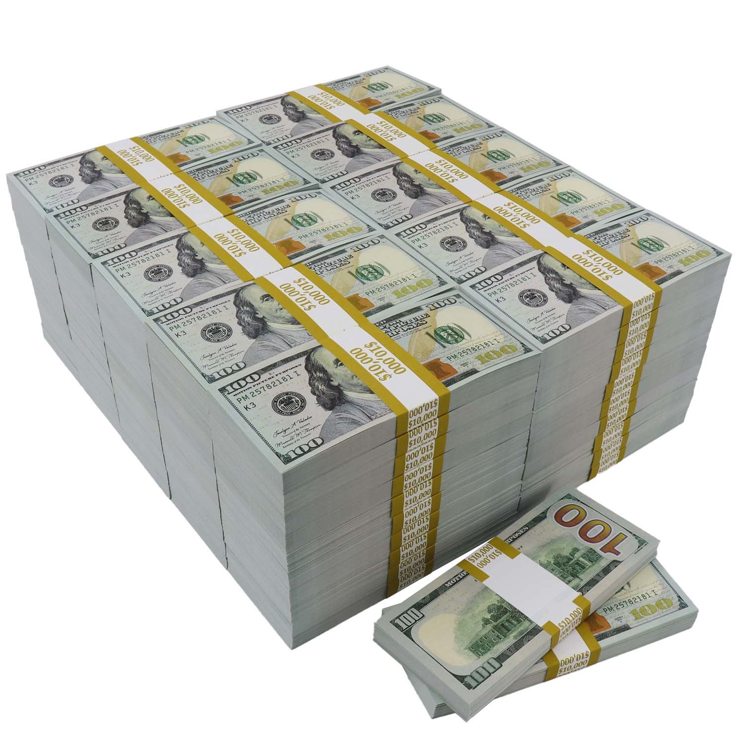 $1,000,000 New Series Full Print Prop Money Stacks - Reproductions