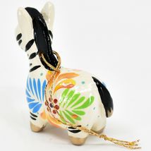 Handcrafted Painted Ceramic White Zebra Confetti Ornament Made in Peru image 3