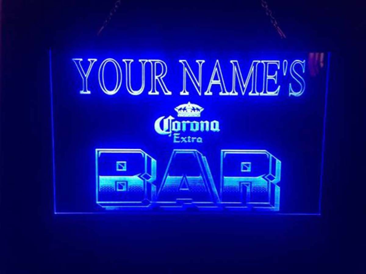 Corona Beer Personalized Bar Led Neon Light Sign Game Room Garage Man Cave