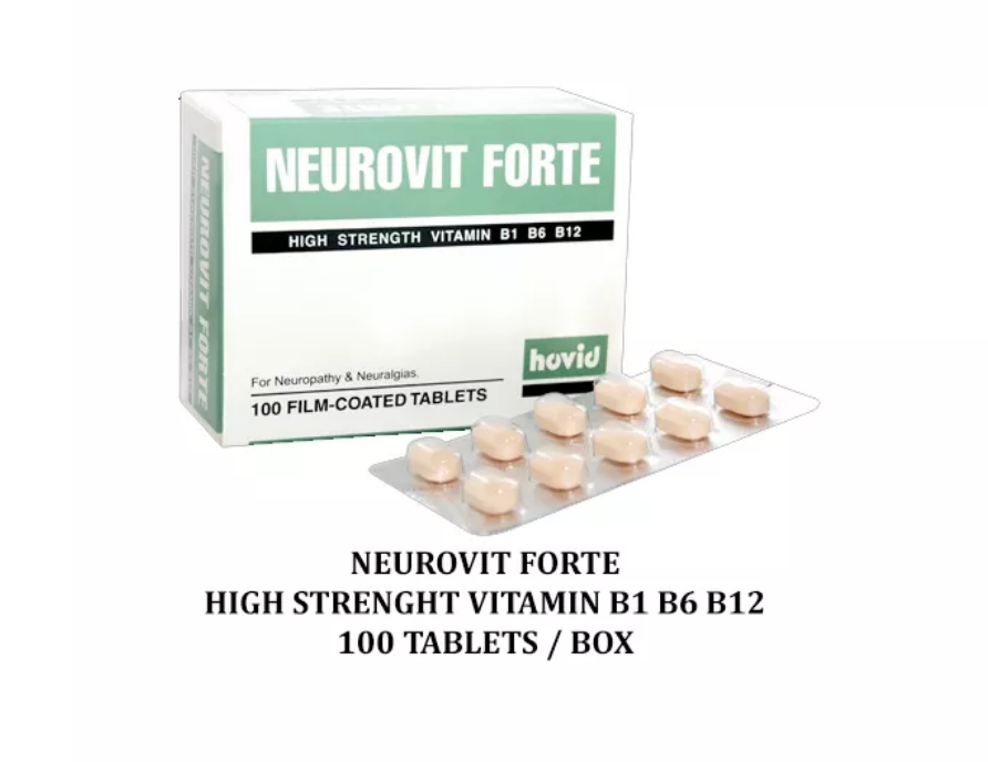 100 Tablets Neurovit Vitamin B1, B6 & B12 for Numbness, Tingling