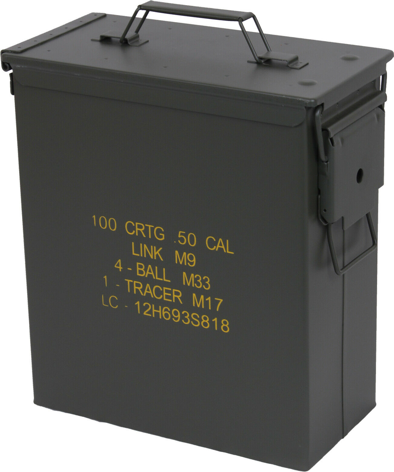 Olive Drab Military .50 Caliber Tall Plastic Waterproof Ammo Cans USA
