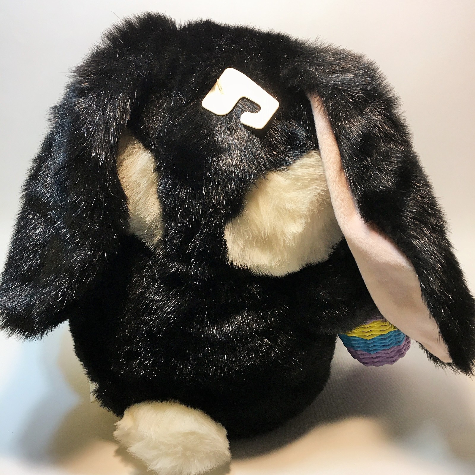 black and white stuffed rabbit