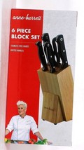 Anne Burrell 6 Piece Block Set With Stainless Steel Blades & Riveted Handles