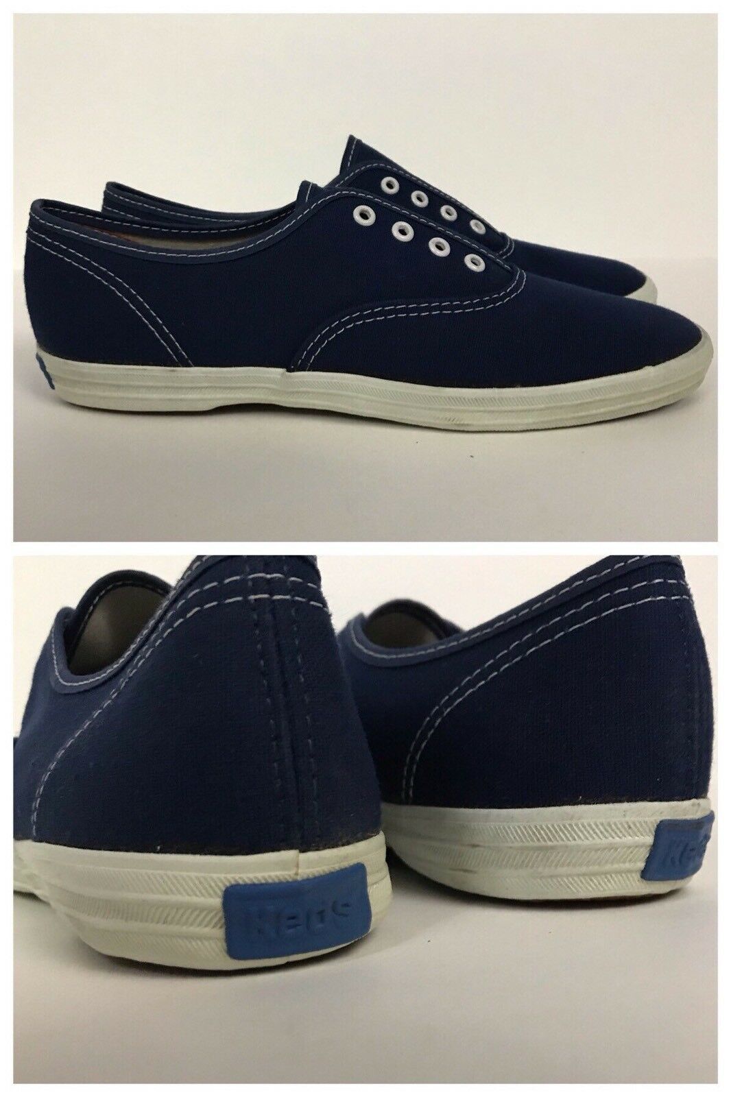 1980s Keds Shoes / Navy Blue Canvas Lace Up Tennis Shoes / Women’s 6 ...