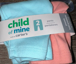 Carter&#39;s Child of Mine ~ Preemie Pants Baby Girls 2-Pack 100% Cotton - $13.49