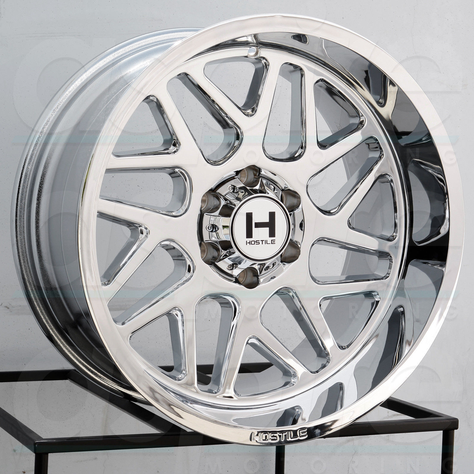 One 20x10 Hostile H108 Sprocket 5x5.5/5x139.7 19 Chrome Wheels Rims