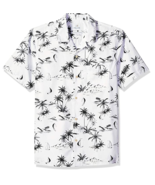 28 Palms Hawaiian Shirt Mens 4XL White Palm Trees Tropical Aloha Cotton ... - $23.26