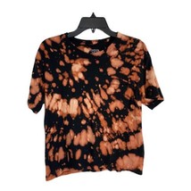 Tie Dye Kids Youth Shirt Size S 4-6 Black Orange Home made Pocket Tee - $15.17