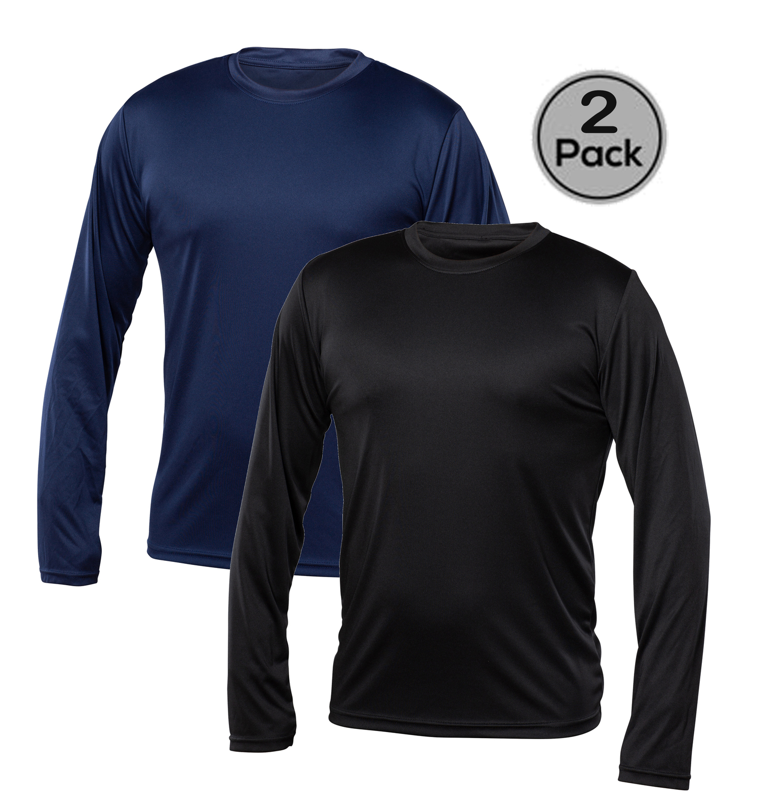 Blank Activewear 2 PACK Dry Fit Long Sleeve Men Tshirt 100 Polyester