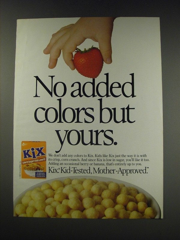 1991 General Mills Kix Cereal Ad No added colors but yours 198089