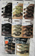 6 Goody Colour Collection Glittery Painted Metal Snap Hair Clips Blonde Brunette - $6.00