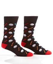 Yo Sox Men's Crew Socks Tee'd Off Premium Cotton Blend Antimicrobial Size 7 - 12 image 1