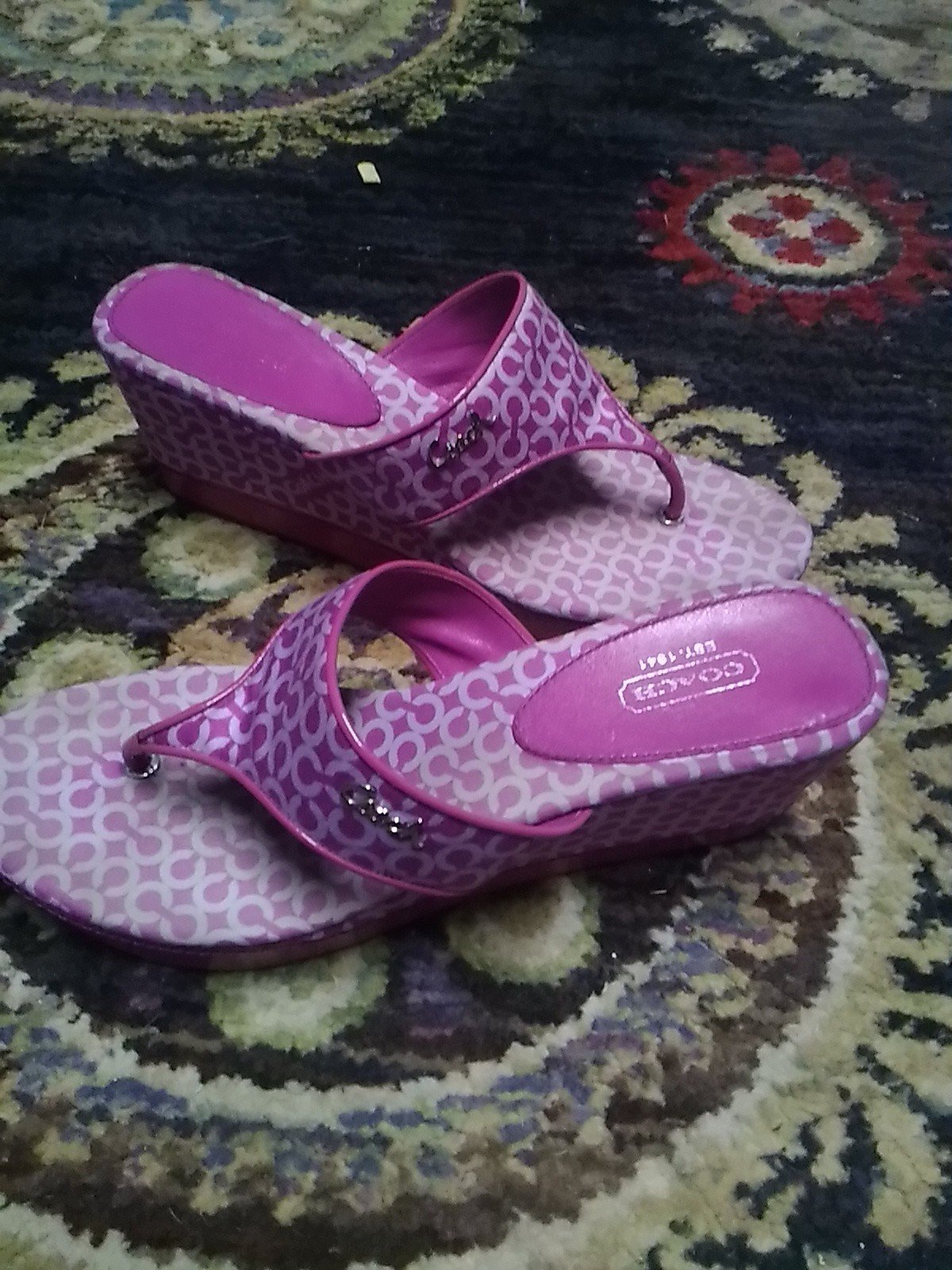 pink coach flip flops