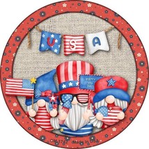 Patriotic Gnomes USA Metal Novelty Circular Coaster Set of 4 - $14.84