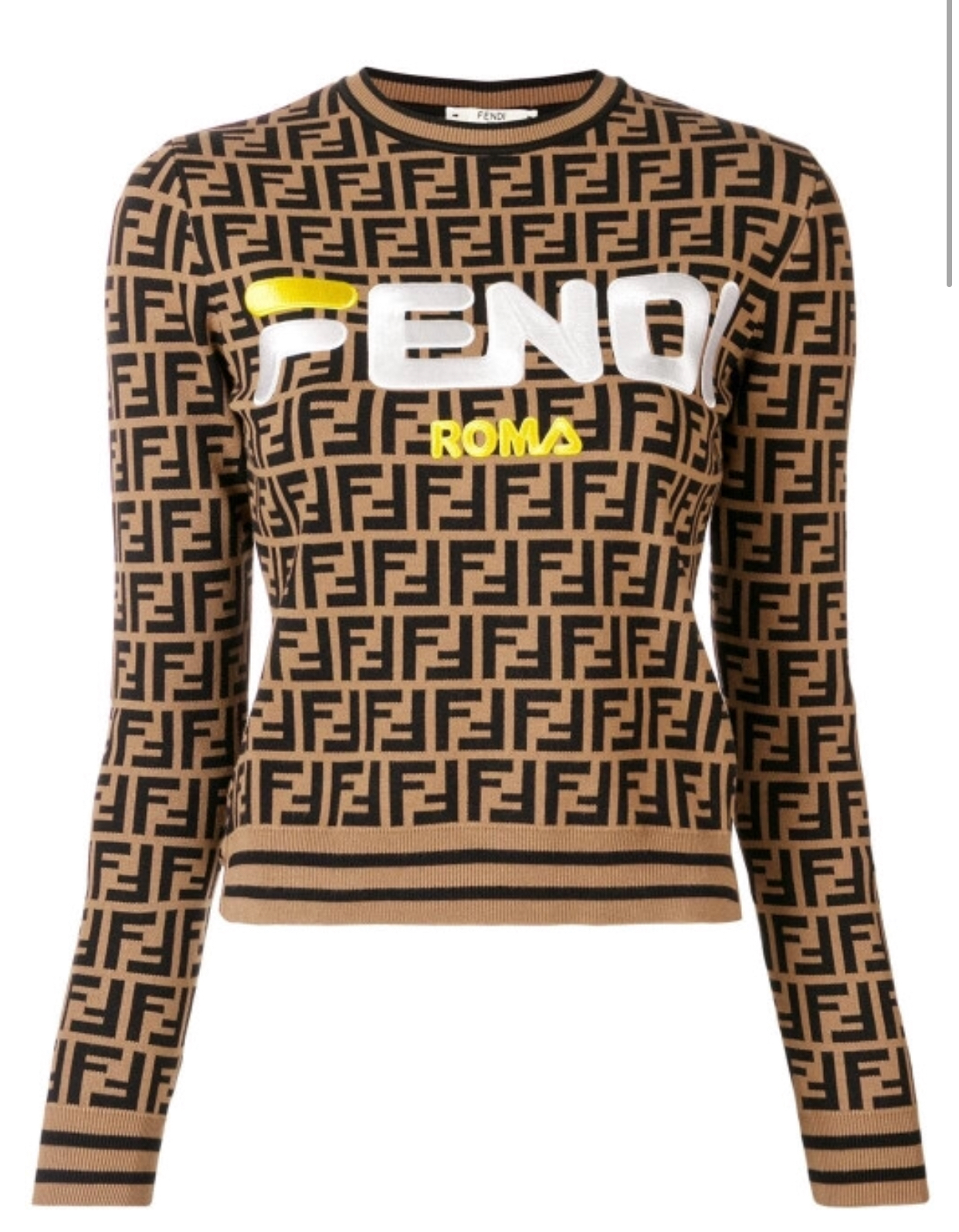 FENDI MANIA X Fila Collab women’s embroidered FF logo sweater pullover ...