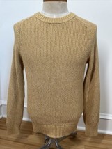 Lands End S 34-36 Marled Yellow Rib Knit Drifter Cotton Crewneck Sweater - $28.49