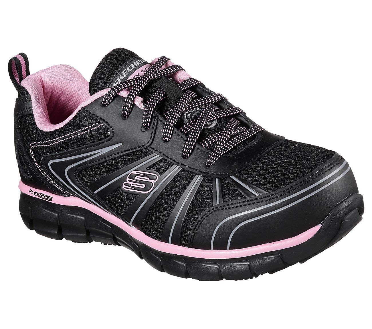 Travail Noir Rose Skechers  Chaussures Femme  Mousse  