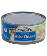 CRIDER Premium Chunk White Chicken Meat In Water 10 Oz 6 Cans Exp. Date ... - $20.00