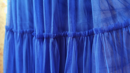 ROYAL BLUE Puffy Tulle Skirt Outfit Womens Blue Plus Size Tulle Skirt image 8
