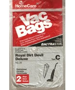 Royal Dirt Devil Deluxe Type C Vacuum Bags Home Care Vac 2 Pack No 28 - $2.89