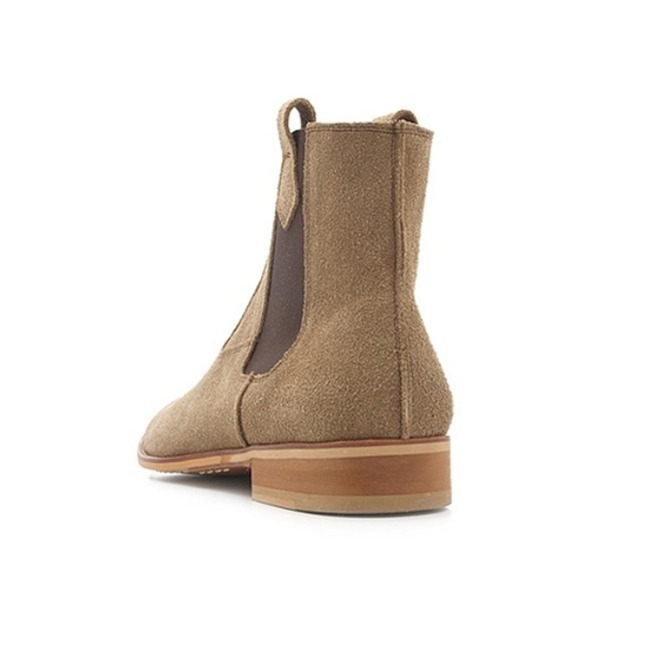 Handmade Men Beige Suede Chelsea Boot, Men Ankle Boot, Men ...