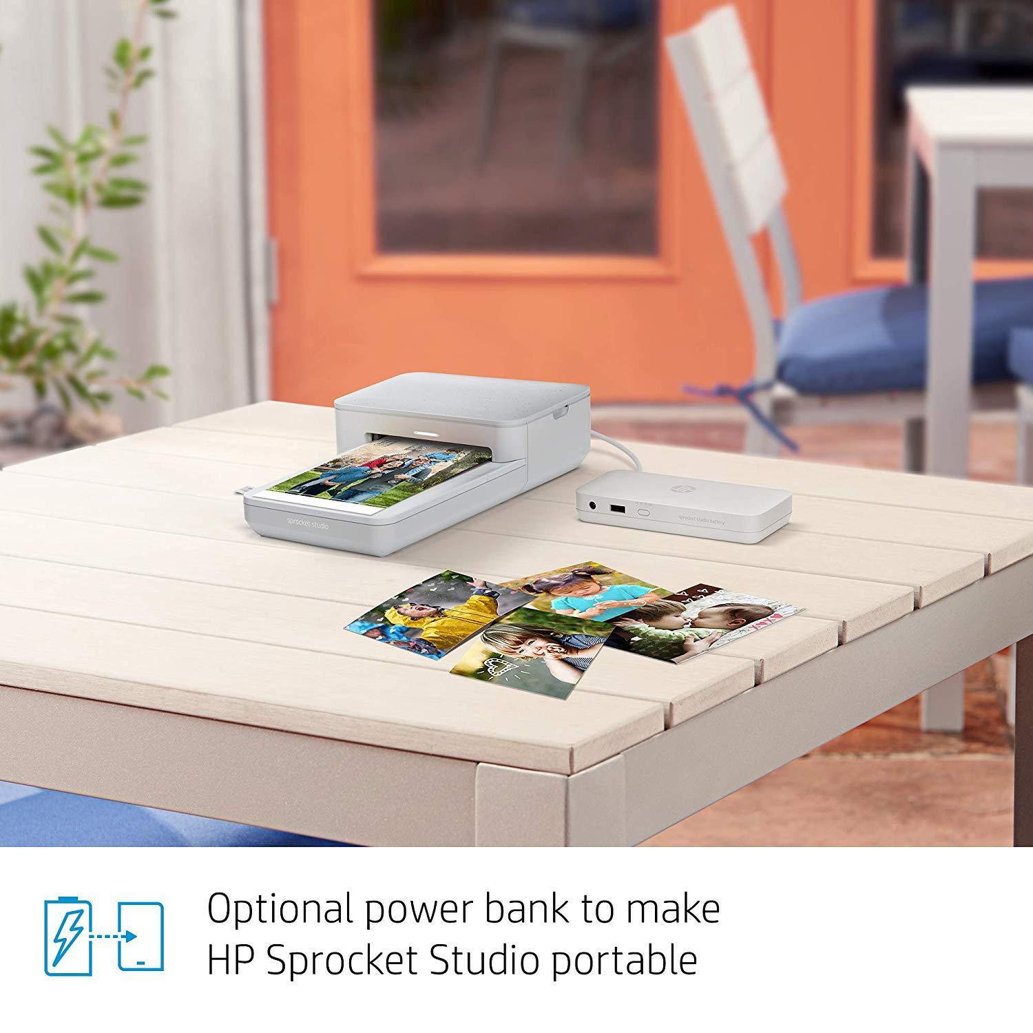 HP Sprocket Studio Photo Printer Personalize & Print, WaterResistant