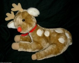 14" Vintage 1983 Christmas Reindeer Enesco Brown Stuffed Animal Plush Toy Deer - $32.73