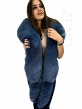 Fox Fur Boa 70' (180cm) + Tails as Wristbands / Headband Saga Furs Bluish Stole image 5