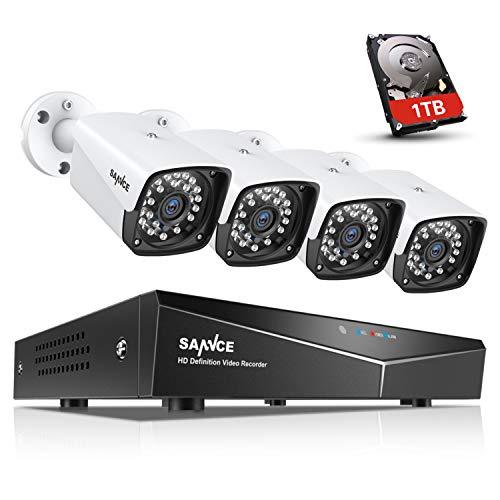SANNCE 1080P Full HD Security Camera System with 1TB Hard Drive, Four