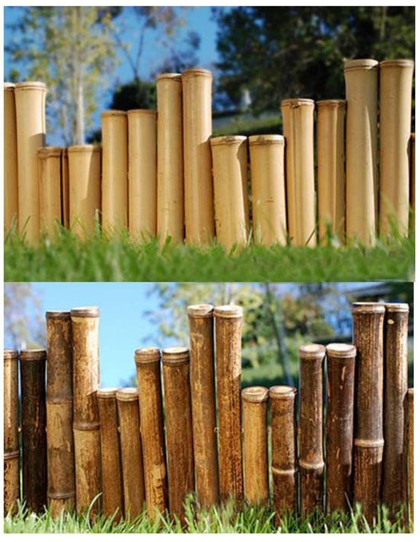 Bamboo Garden Border Edging Black or Natural Color Choice of 8, 16 or
