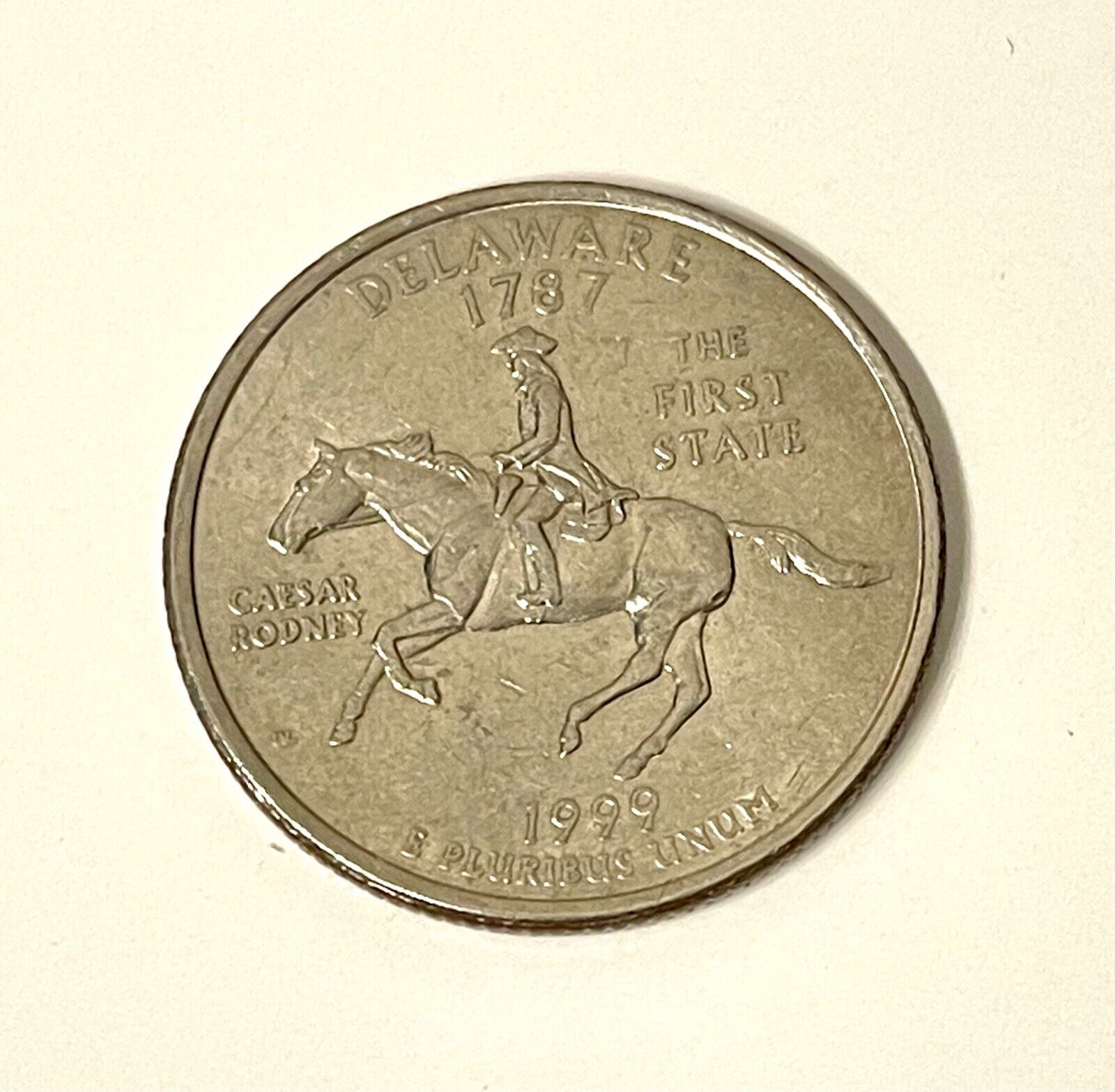 1999 D 1787 Delaware First State Quarter Dollar Coin With Caesar Rodney