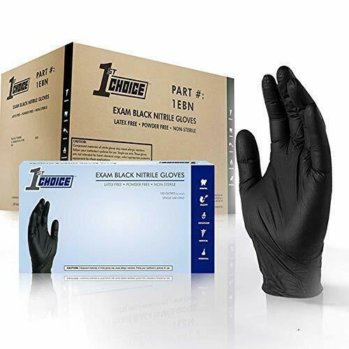 1st Choice Black Nitrile 4 Mil Thick Disposable Premium Gloves
