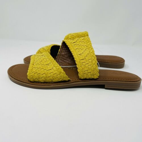 Universal Thread Women's Sz 9 Yellow Woven Slide Sandals Bryton Slip On ...