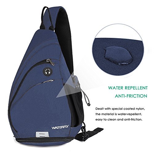 Sling Backpack, WATERFLY Sling Bag Small Crossbody Daypack Casual