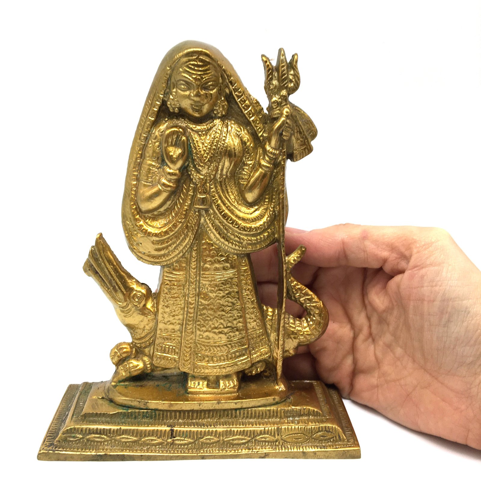 India Adi Guru Shankaracharya Shankara W/ Crocodile Brass Statue Murti ...