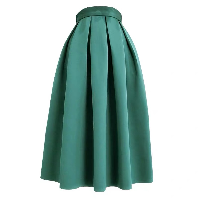 Emerald Green Midi Holiday Skirt Outfit Women Pleated Midi Skirt with ...