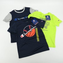Champion Boys Sports Blue Green 3 T-Shirts Size 5/6 New With Tags - $17.82