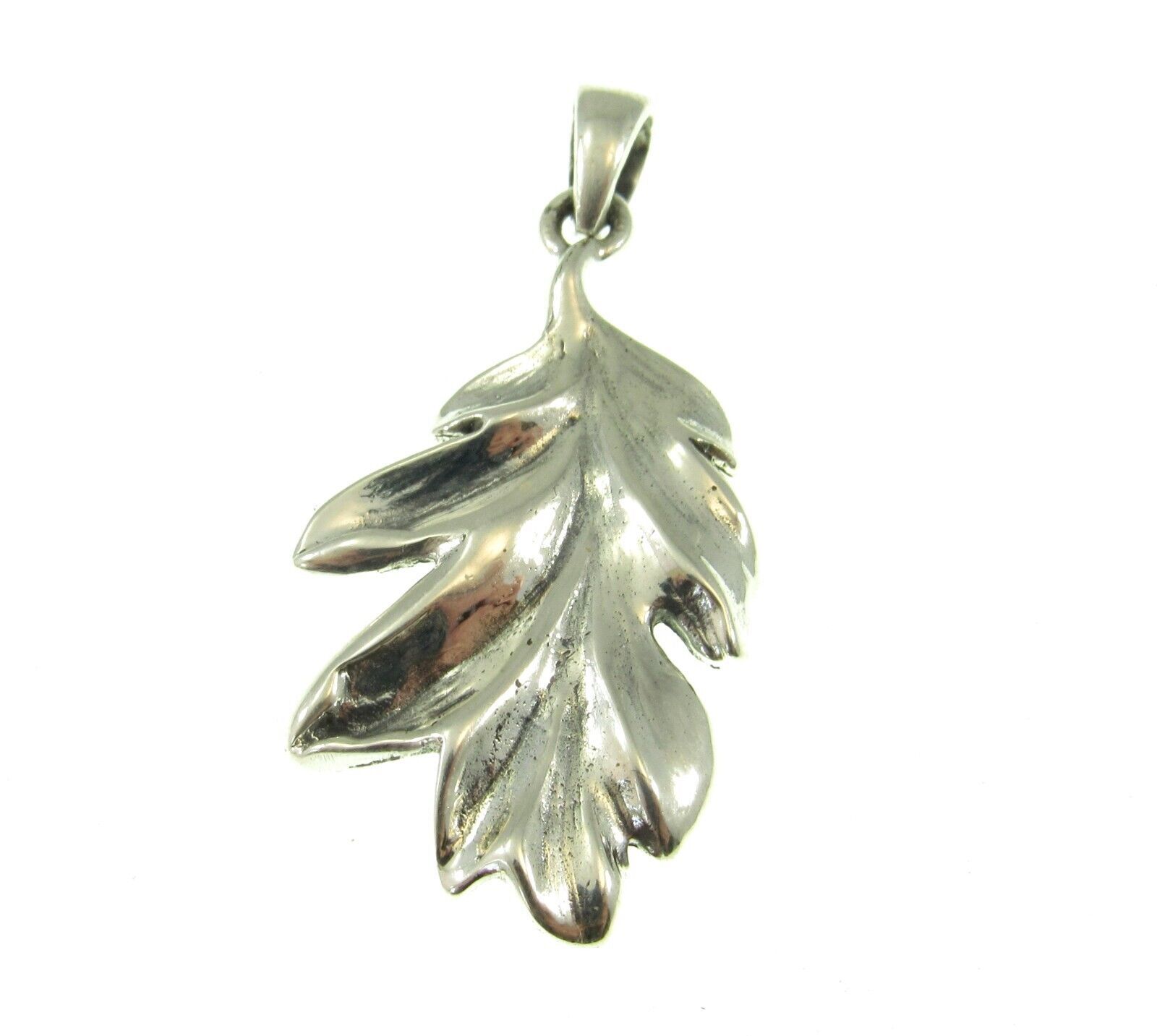 Handcrafted Solid 925 Sterling Silver Magic & Witch Oak Leaves Pagan Pendant
