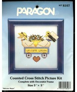 WELCOME WAGON Counted Cross Stitch Kit Vintage Paragon by Jeremiah Junct... - $8.47