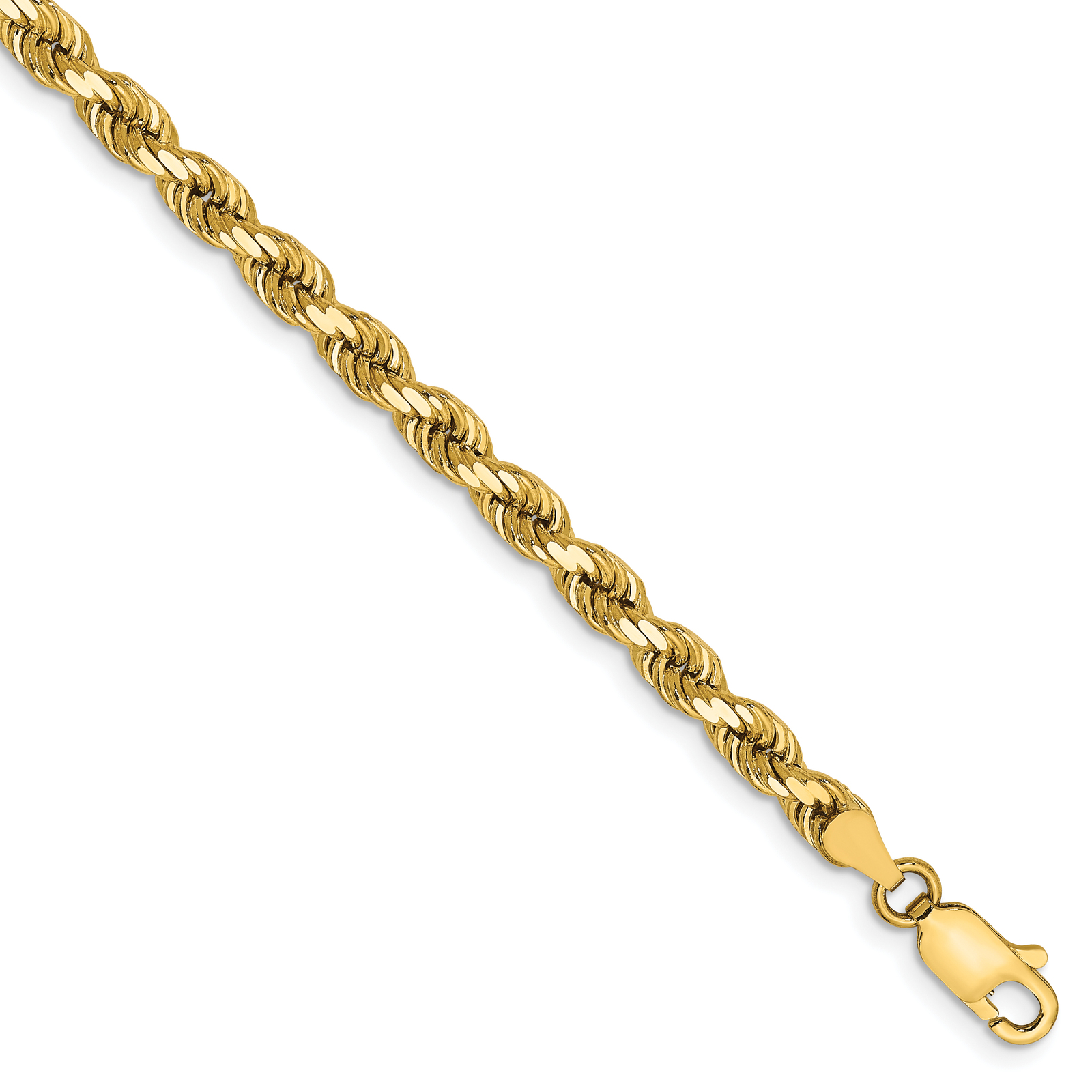 14k 4mm D/C Rope with Lobster Clasp Chain Fine Bracelets