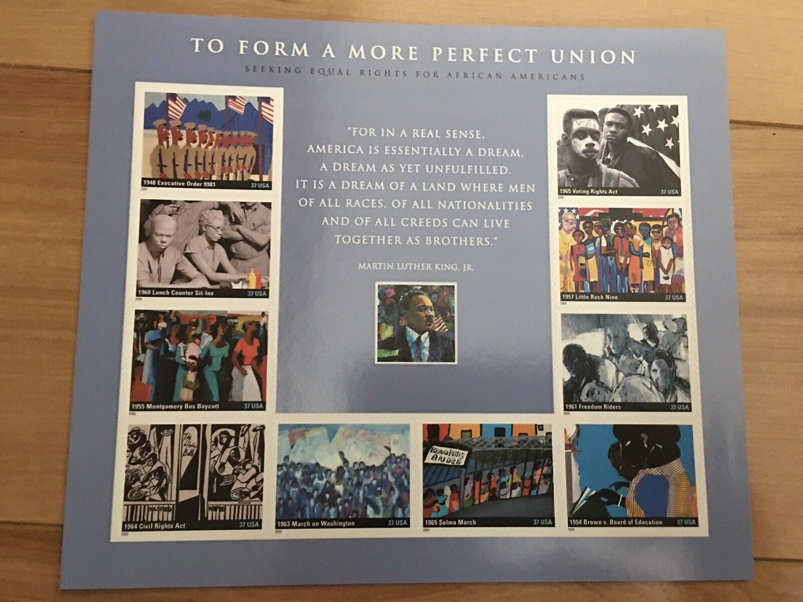 USPS To Form A More Perfect Union. Mint 37c. 10 stamps in one sheet. 2005 - $7.50