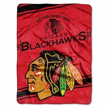 BLACKHAWKS CHICAGO HOCKEY TEAM NHL GAME TWIN / FULL SIZE SOFT BED THROW BLANKET