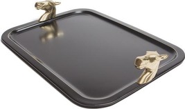 Tray SWISHER Brushed Black Brass Highlights Stainless Steel - $299.00