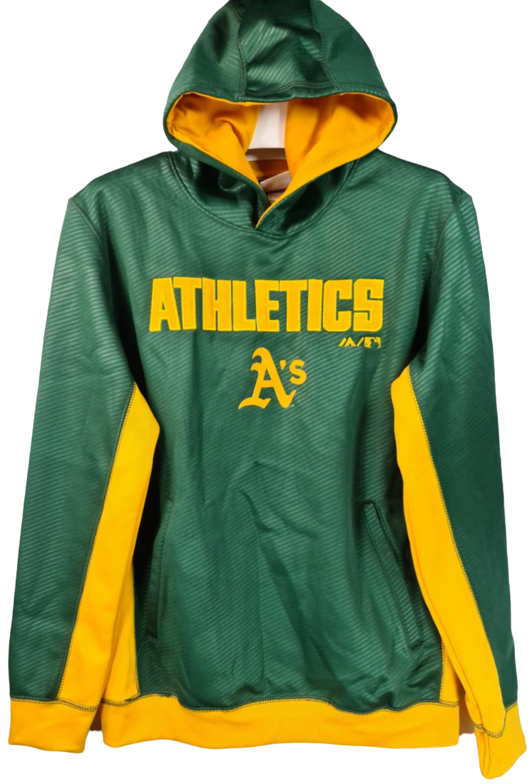 Oakland Athletics Youth Team Color Wordmark Full-Zip Hoodie - Green